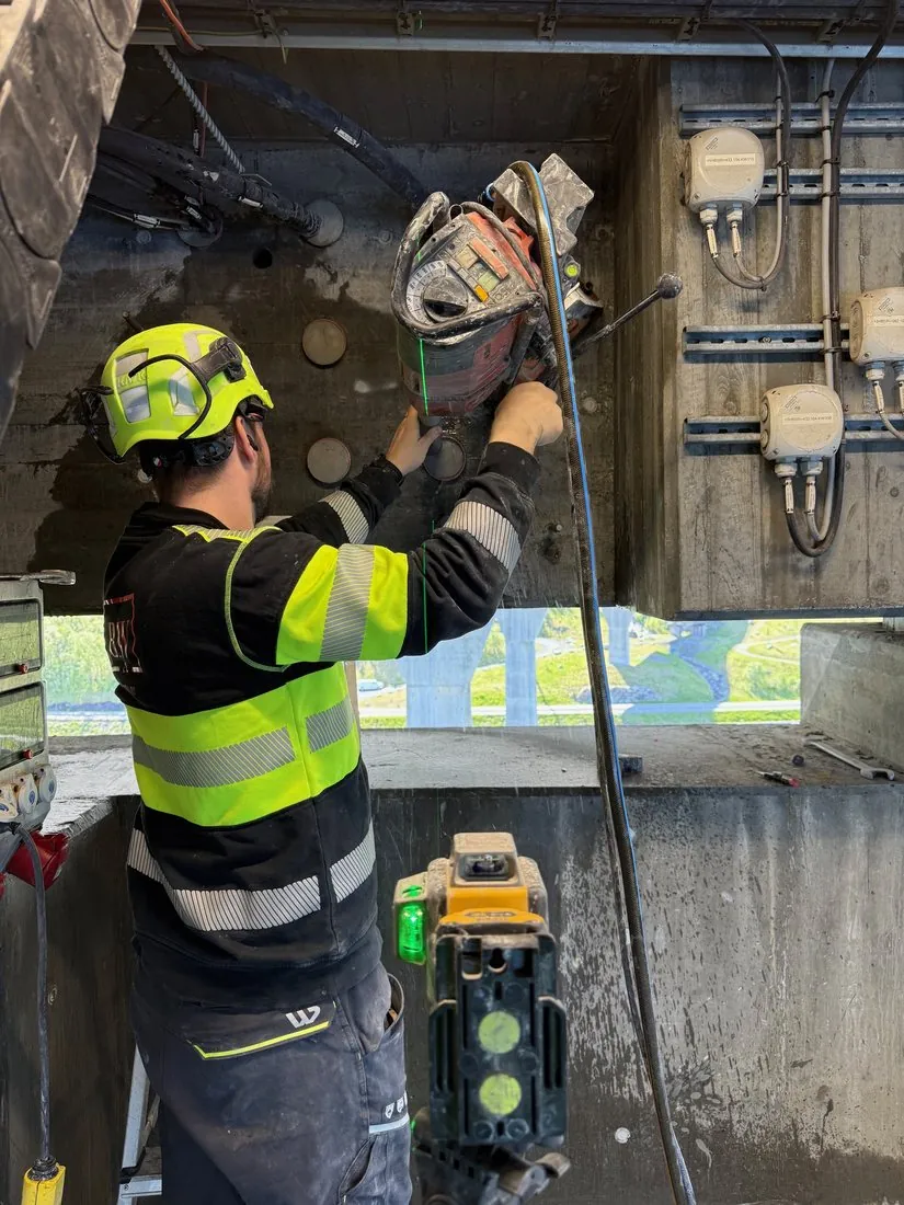 Kjerneboring på Hålogalandsbru for Statnett
